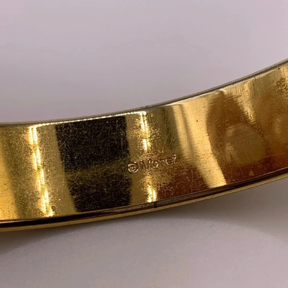 COPY - Classic Monet Gold  Plated Brushed Finished Bangle - Picture 3 of 6